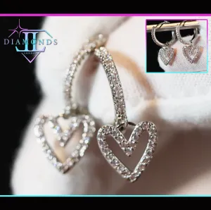 Diamond Heart Earrings | Heart Earrings | Womens Earrings