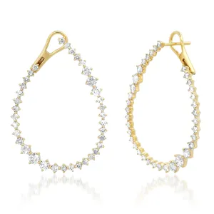 Diamond Hoop Drops
