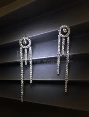 Diamond Linear Drop Earrings
