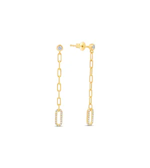 Diamond Long Paperclip Chain Earring
