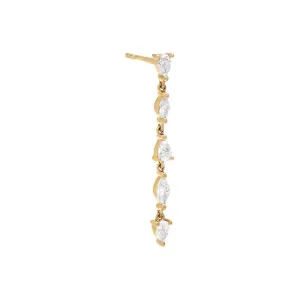 Diamond Multi Shape Drop Stud Earring 14K