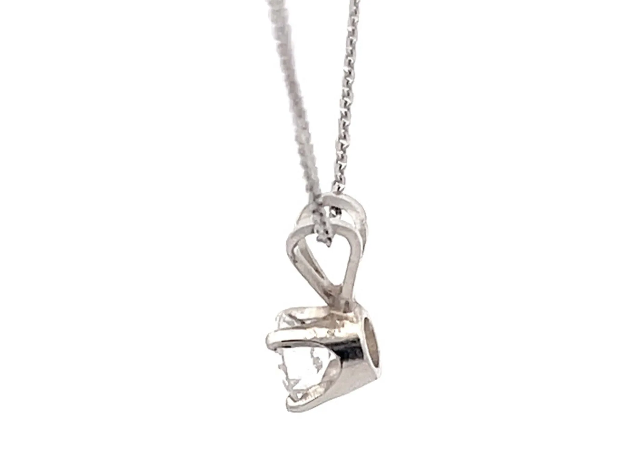 Diamond Pendant and Chain in 14k White Gold