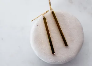 Diamond Square Bar Drop Earrings