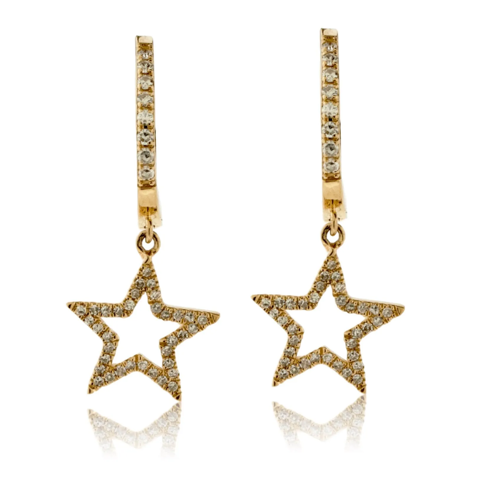 Diamond Star Drop Earrings