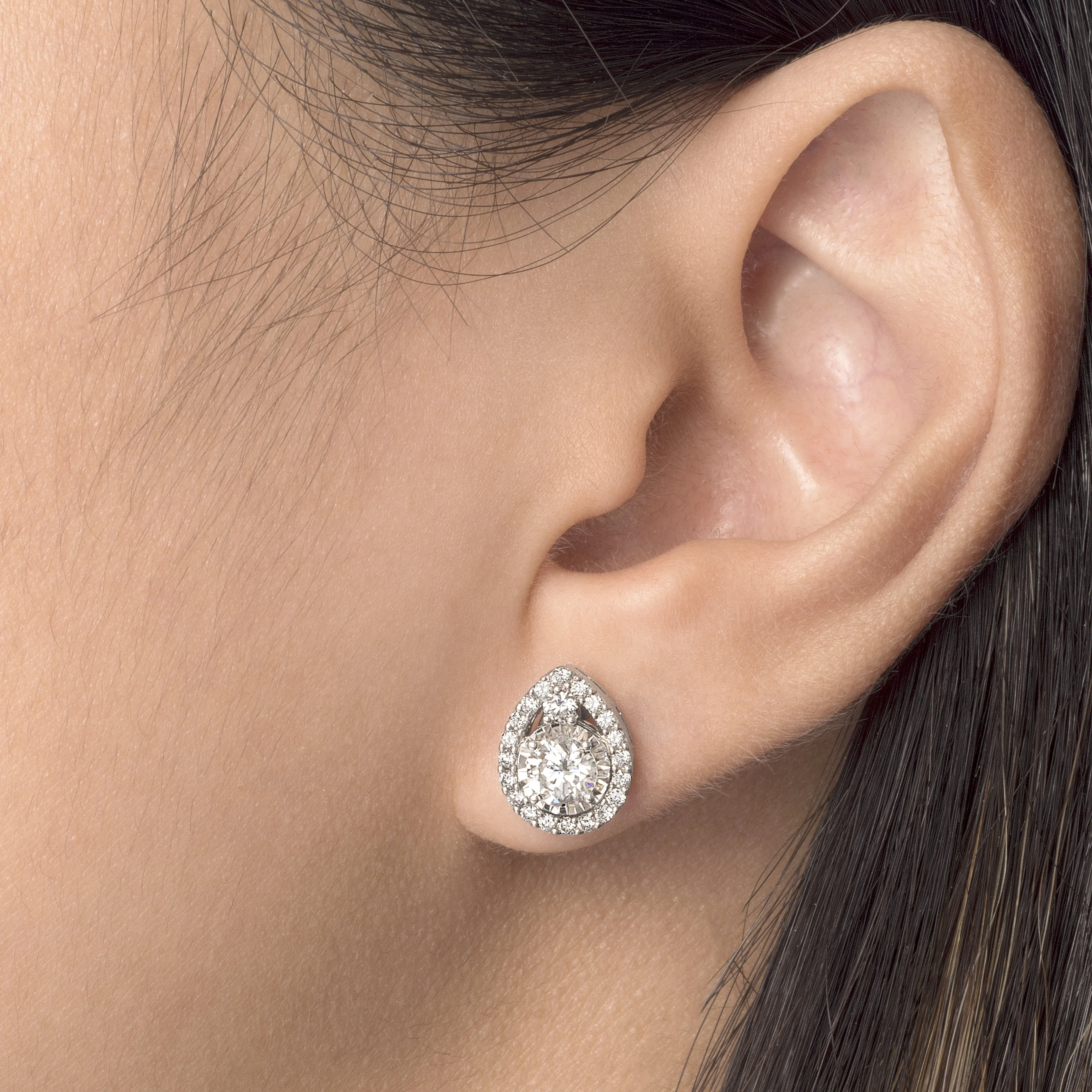 Diamond Tear Drop Earrings