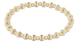 Dignity Grateful Pattern 5mm Bead Bracelet- Gold
