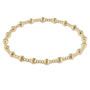 Dignity Sincerity Pattern Gold Bead Bracelet 4mm