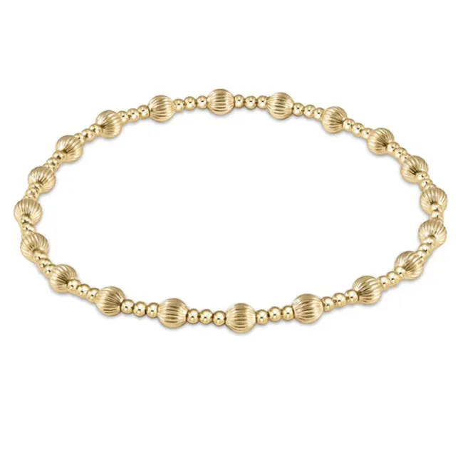 Dignity Sincerity Pattern Gold Bead Bracelet 4mm