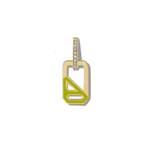 DNA Apple Green Enamel Single Drop Earring