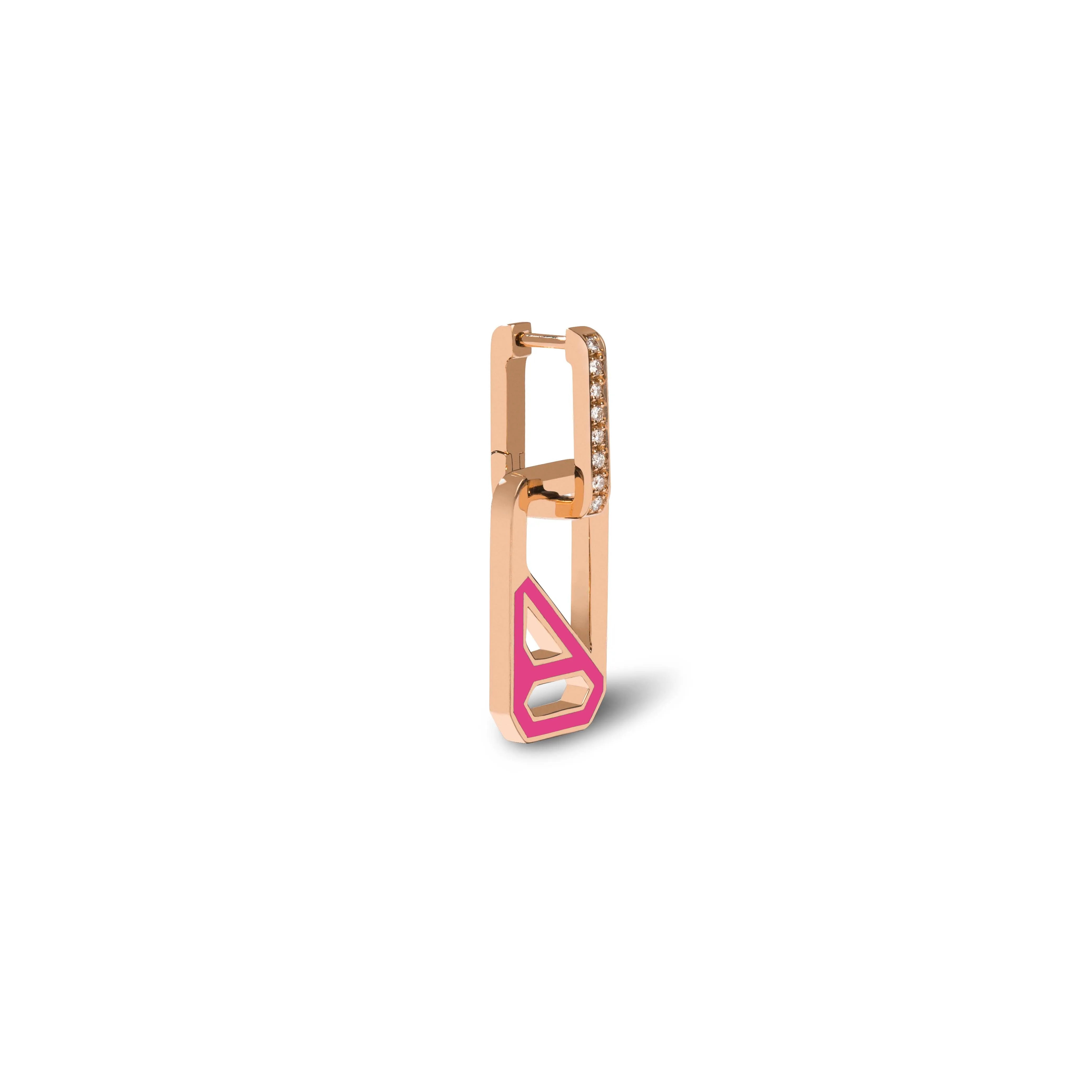 DNA Wild Orchid Enamel Single Drop Earring