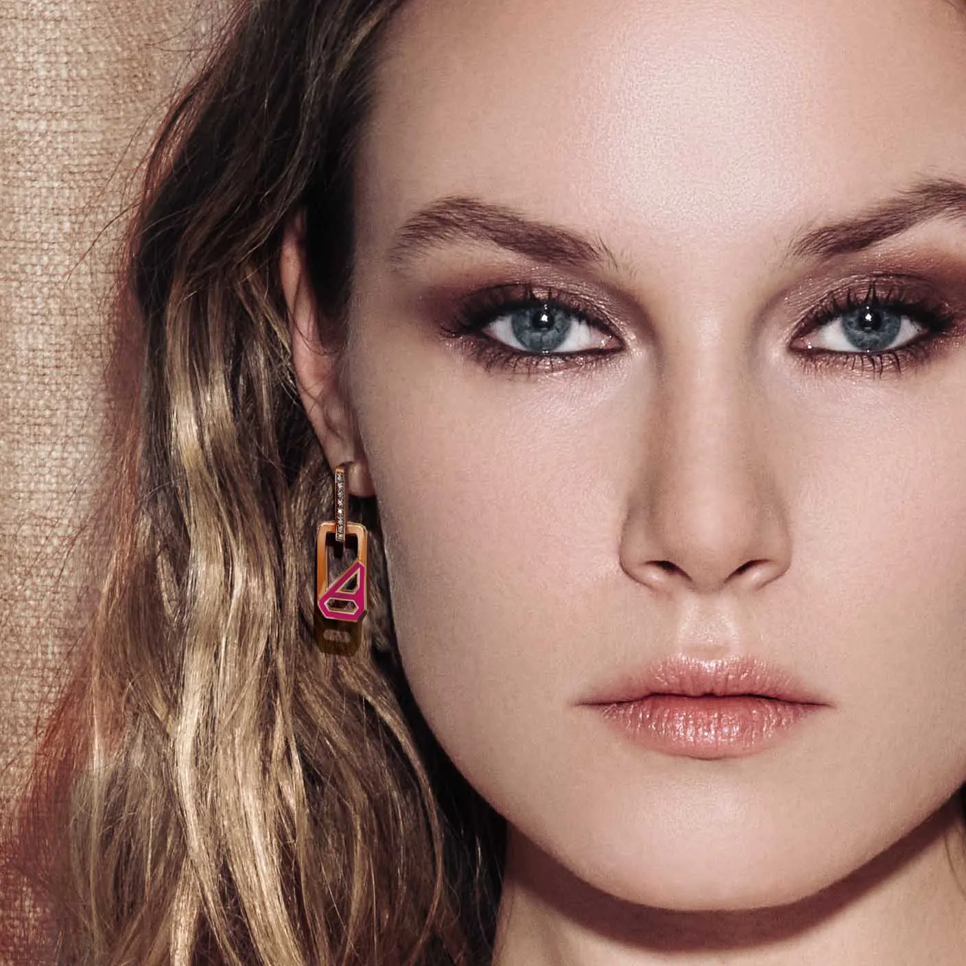 DNA Wild Orchid Enamel Single Drop Earring