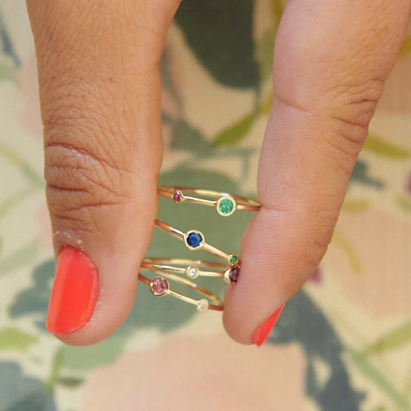Double Birthstone Stacking Ring