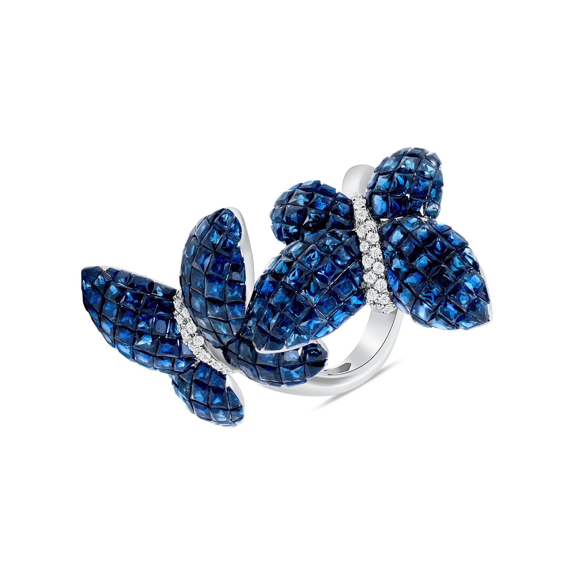 Double Butterfly Sapphire Ring V0238