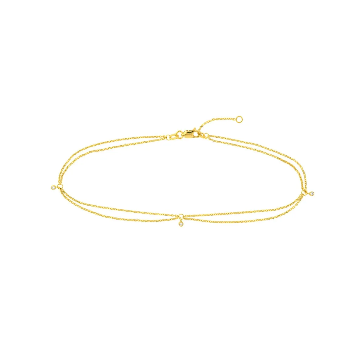 Double Chain Diamond Anklet