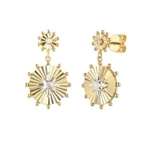 Double Diamond Star Drop Earrings