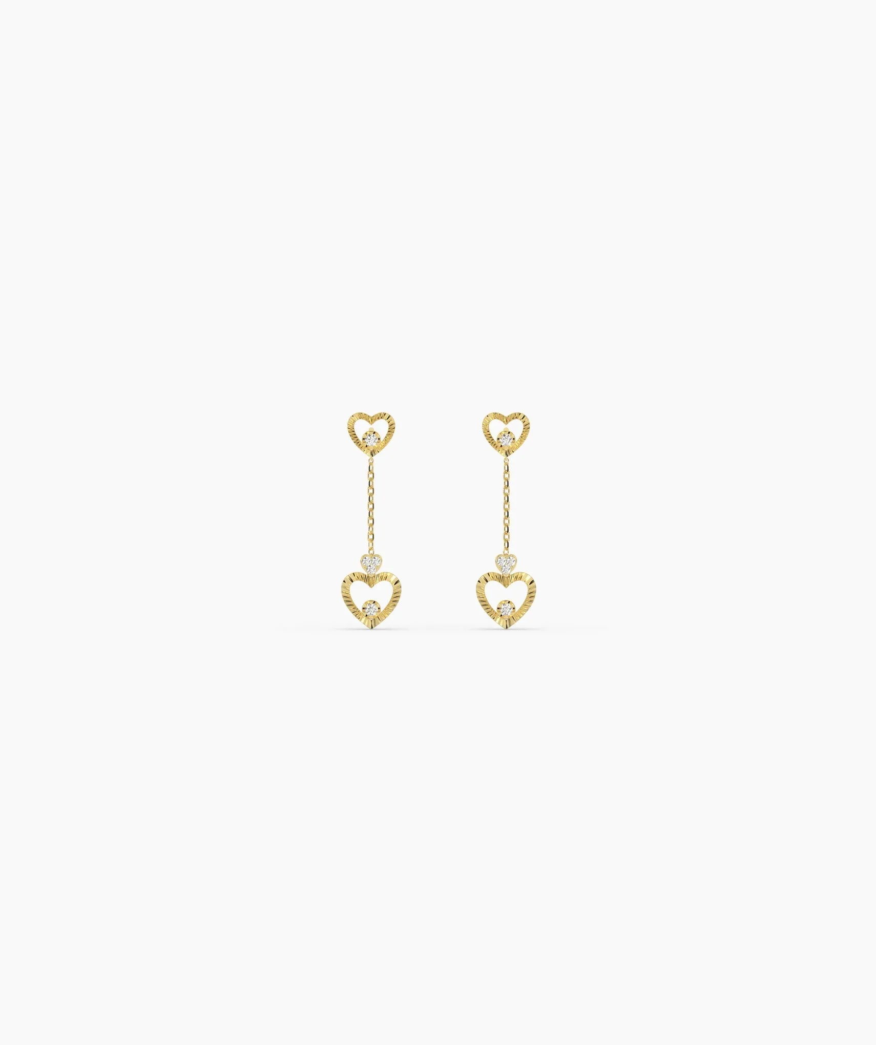Double Heart Drop Earrings