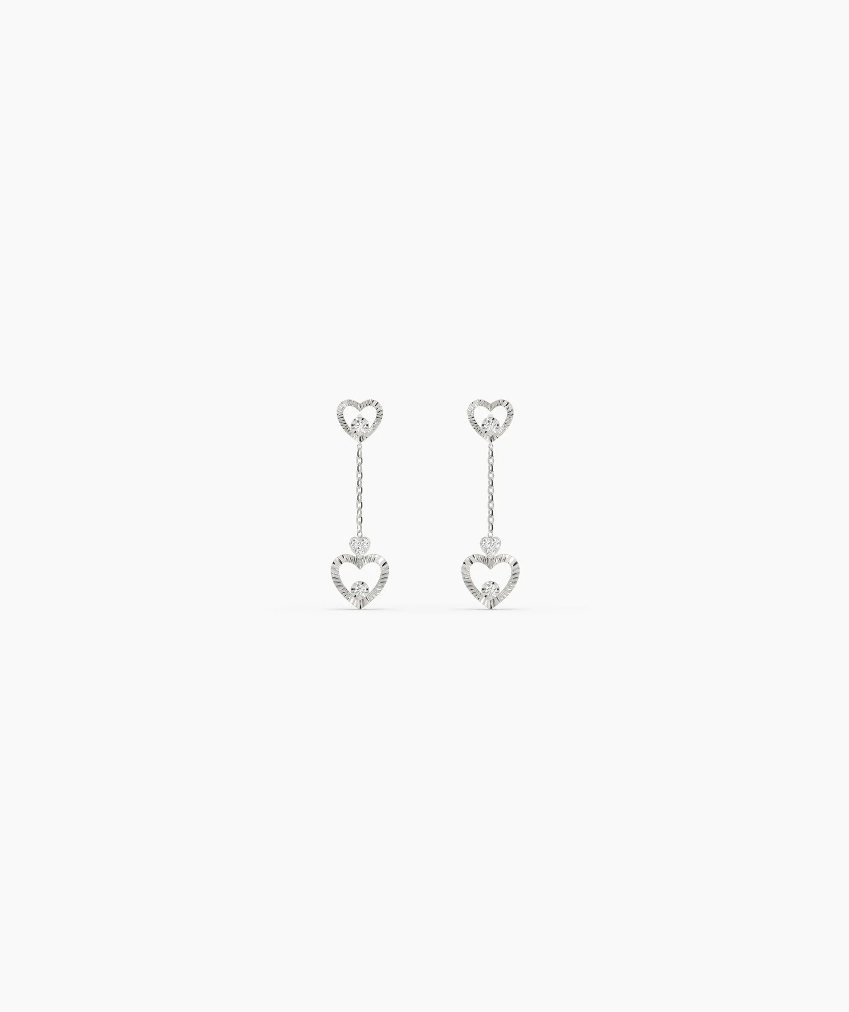 Double Heart Drop Earrings