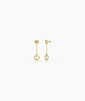 Double Heart Drop Earrings