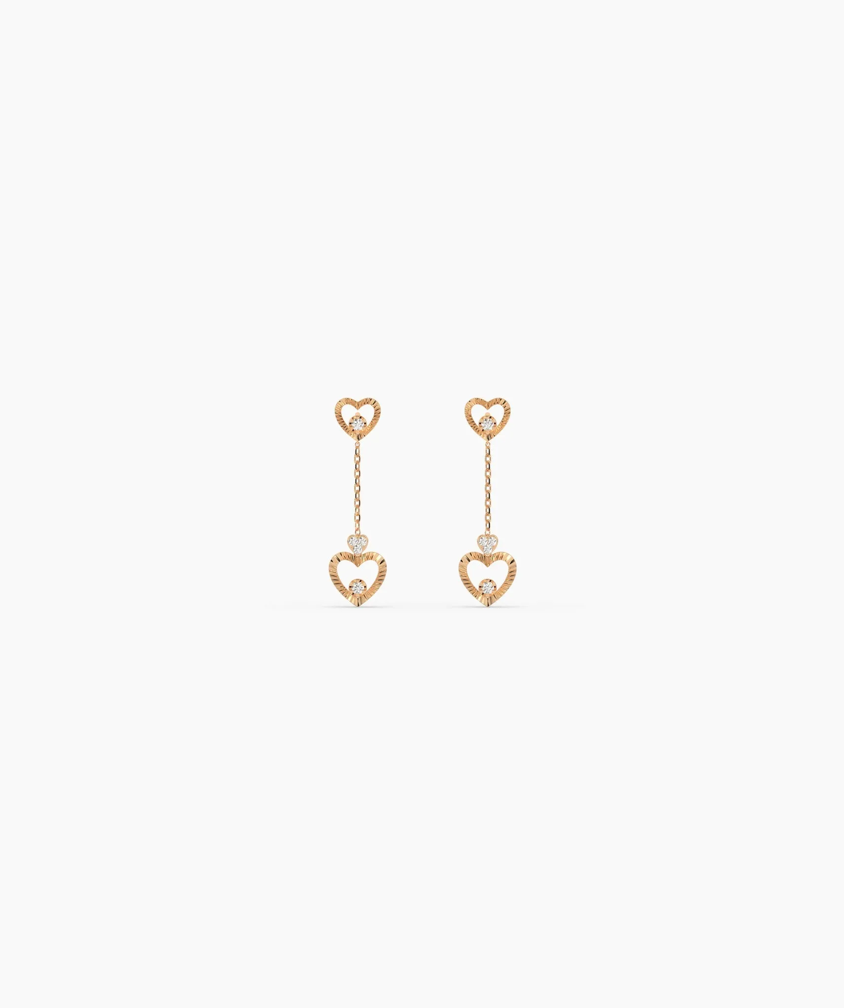 Double Heart Drop Earrings