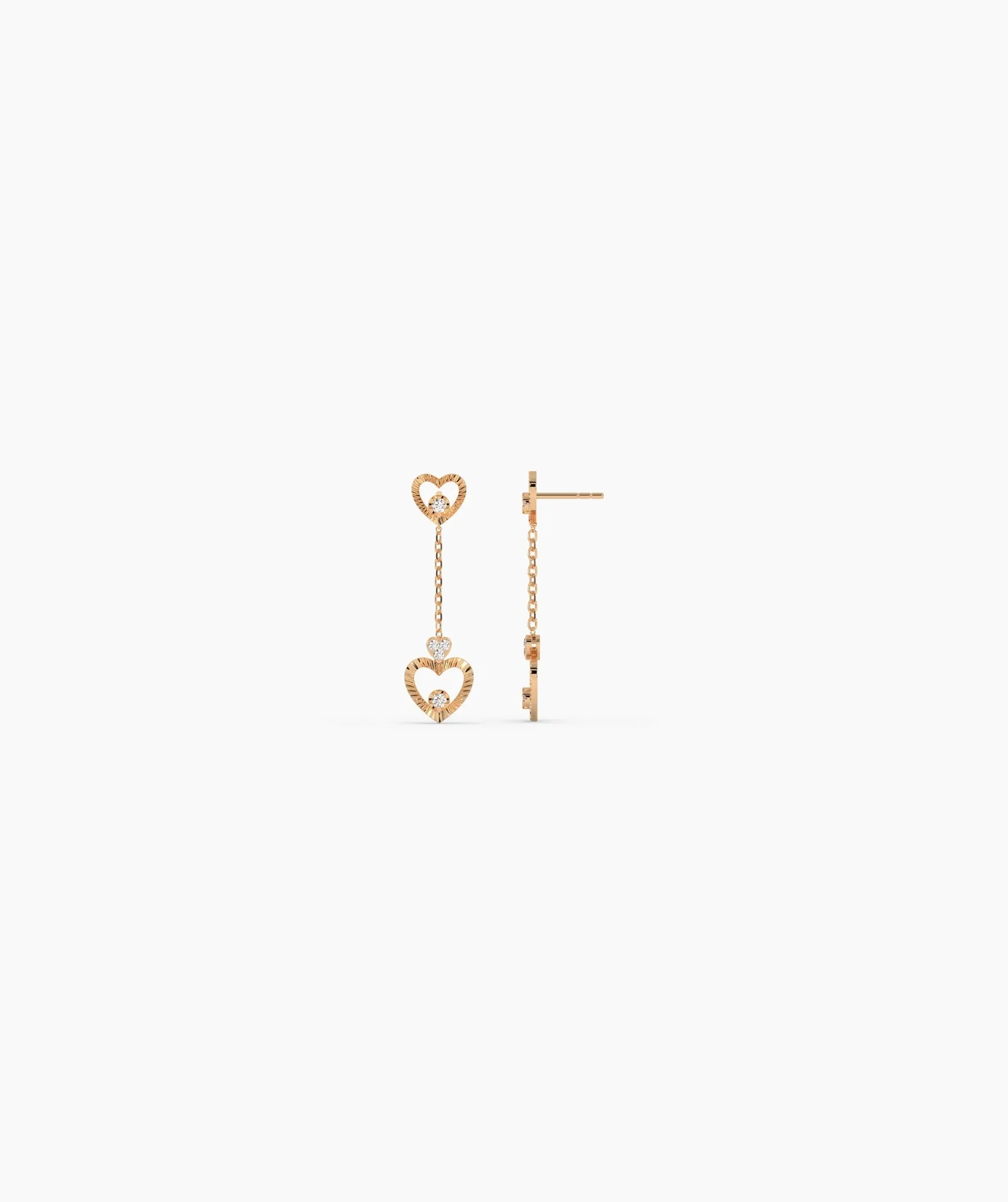 Double Heart Drop Earrings