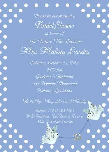 DOVES CARRYING RINGS CUSTOM INVITATION