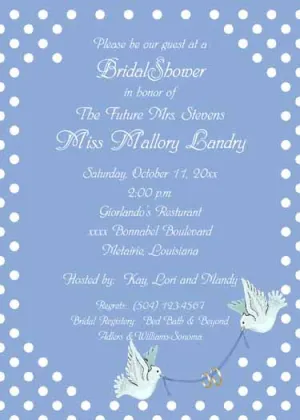 DOVES CARRYING RINGS CUSTOM INVITATION