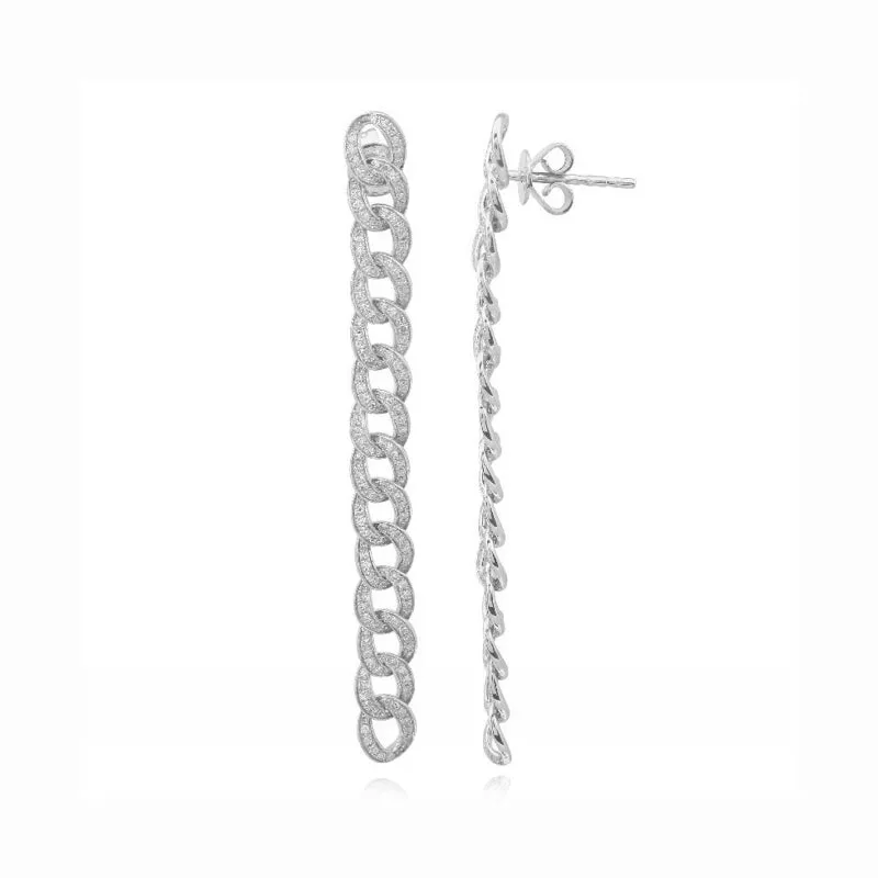 Drop Diamond Cuban Earrings