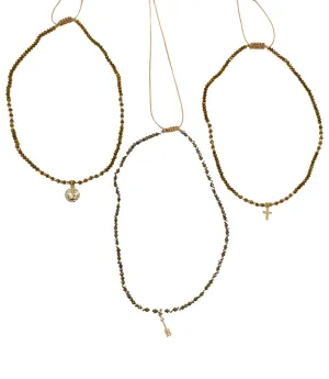 E-HC DESIGNS- Golden Mini Crystal Pendant Choker