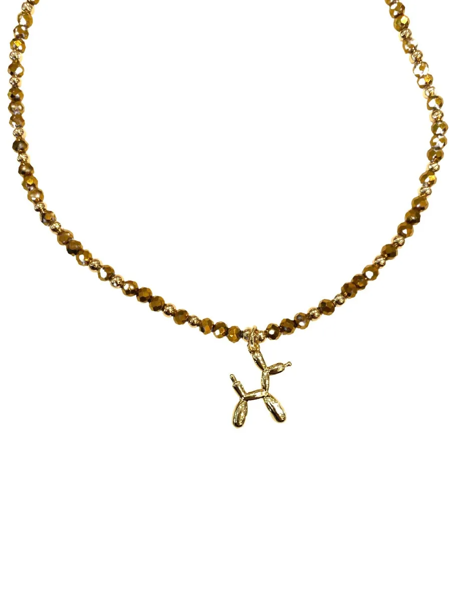 E-HC DESIGNS- Golden Mini Crystal Pendant Choker