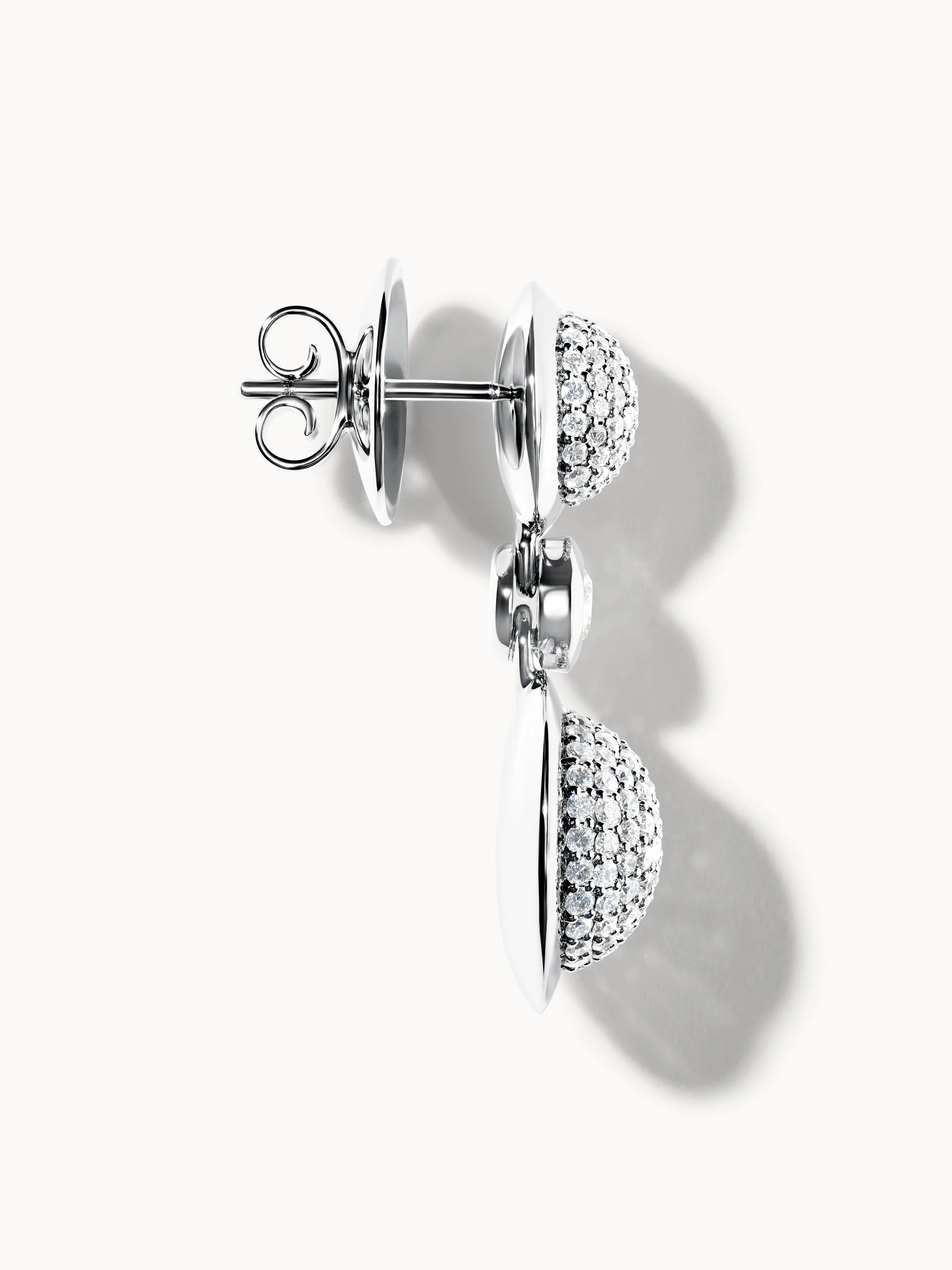 Earrings BOUTON 2 Cabochons Diamond Pavé / Classic Diamond Pavé / Classic