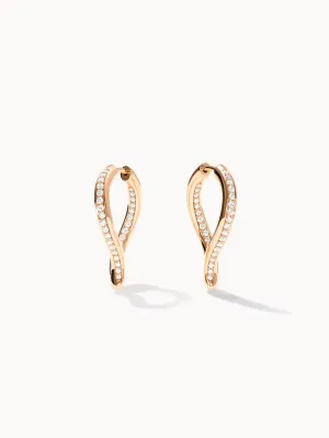Earrings SIGNATURE Hoop Twisted Drop with Diamond Pavé