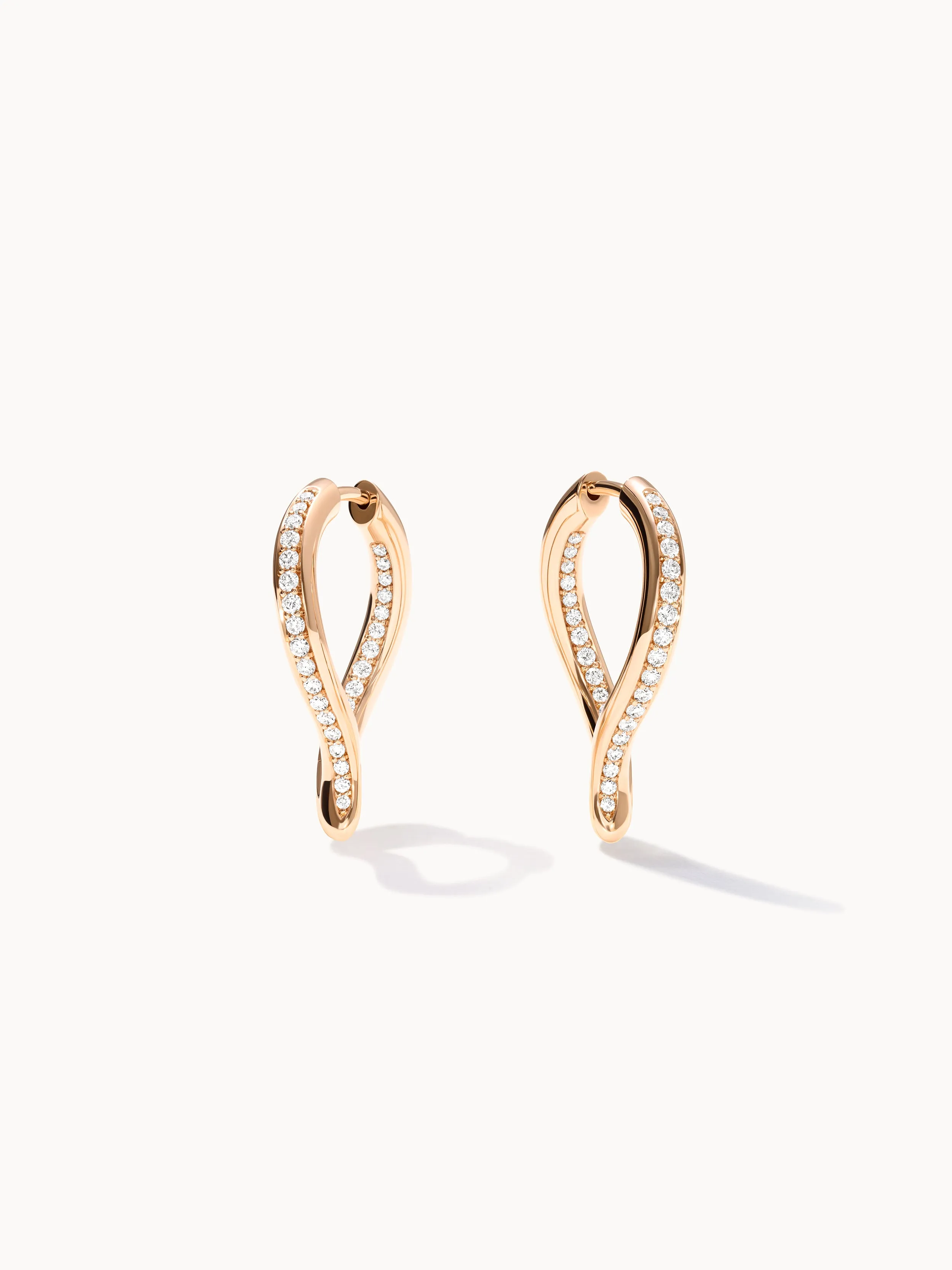 Earrings SIGNATURE Hoop Twisted Drop with Diamond Pavé