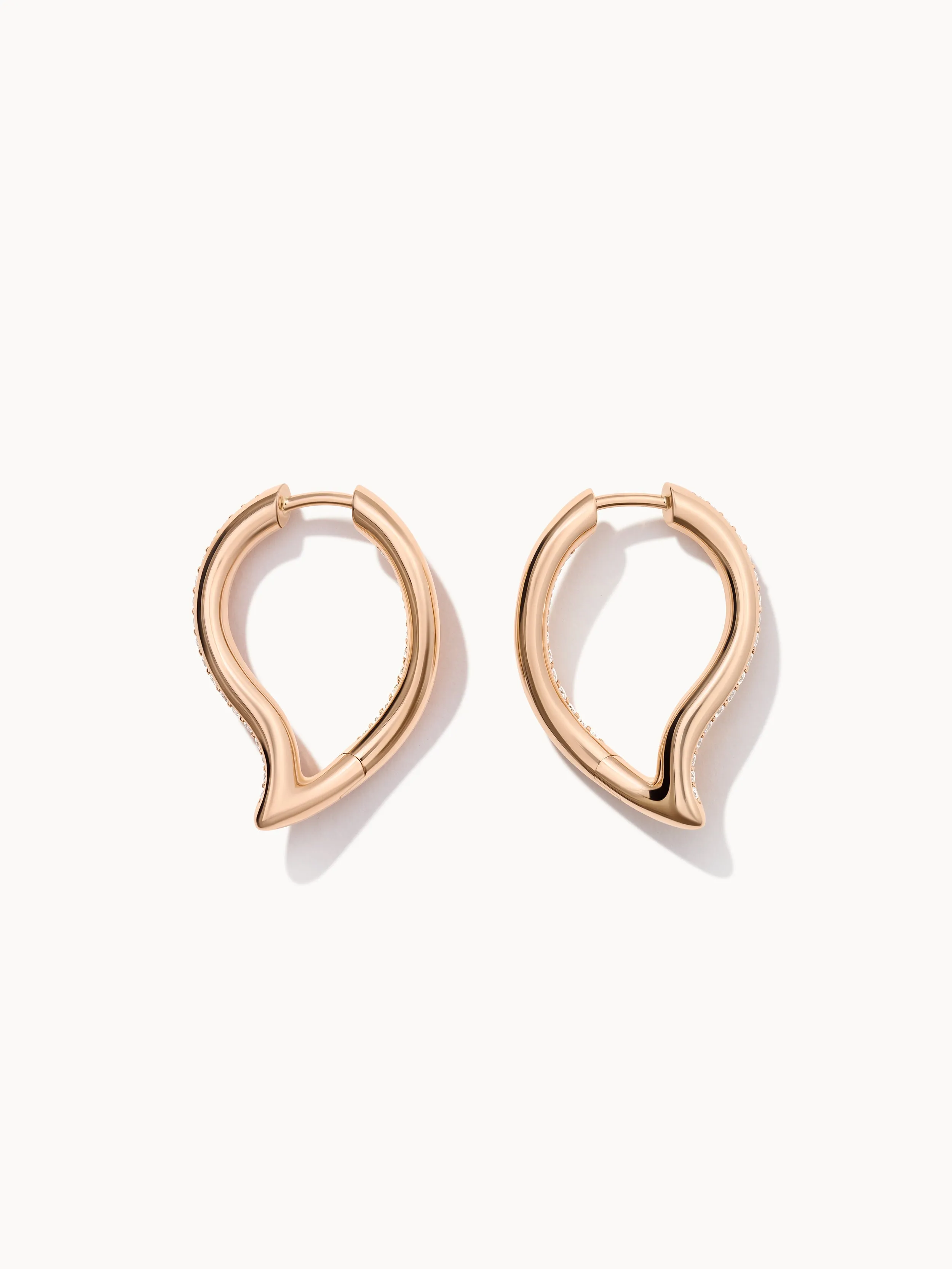 Earrings SIGNATURE Hoop Twisted Drop with Diamond Pavé