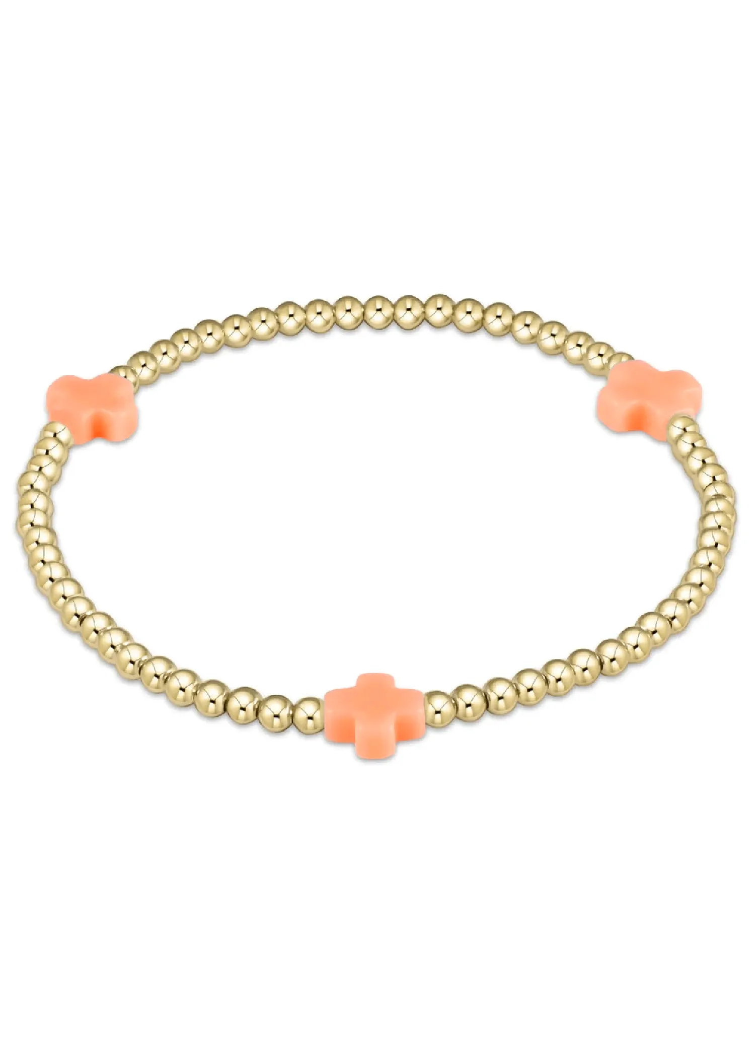 eGIRL SIGNATURE CROSS BRACELET - CORAL