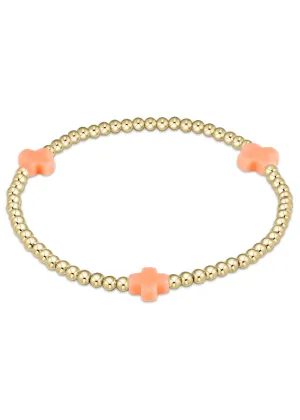 eGIRL SIGNATURE CROSS BRACELET - CORAL