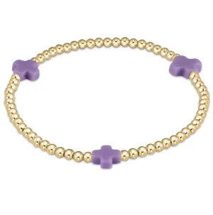 egirl Signature Cross Gold Pattern 3mm Bead Bracelet - Purple