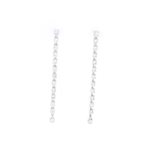 Elongated Diamond Drop Earrings