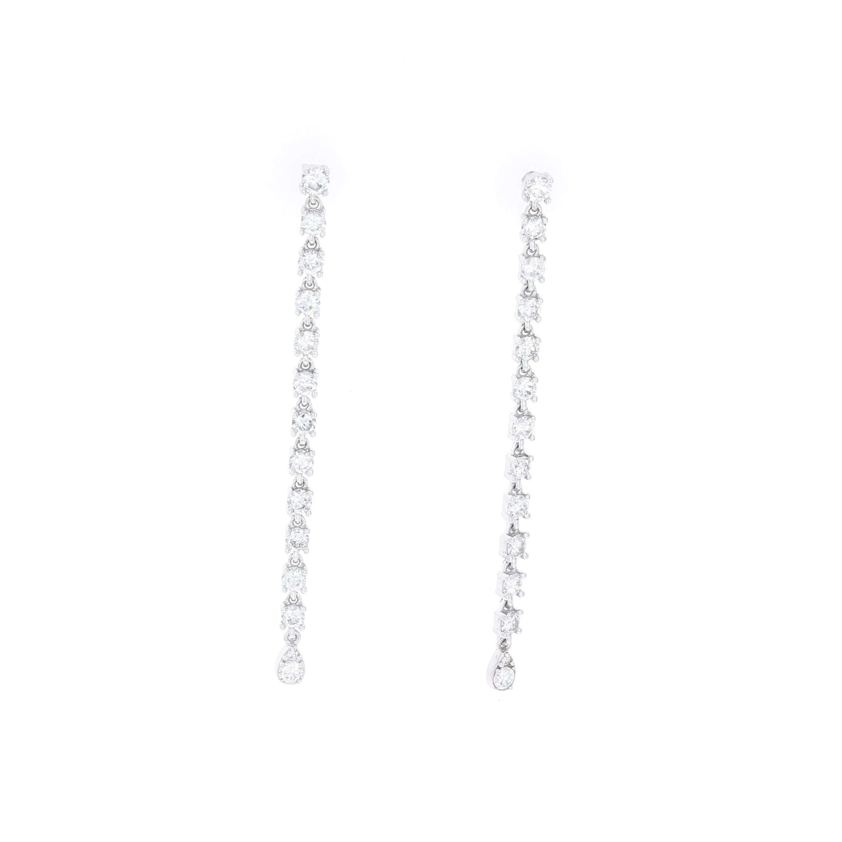 Elongated Diamond Drop Earrings