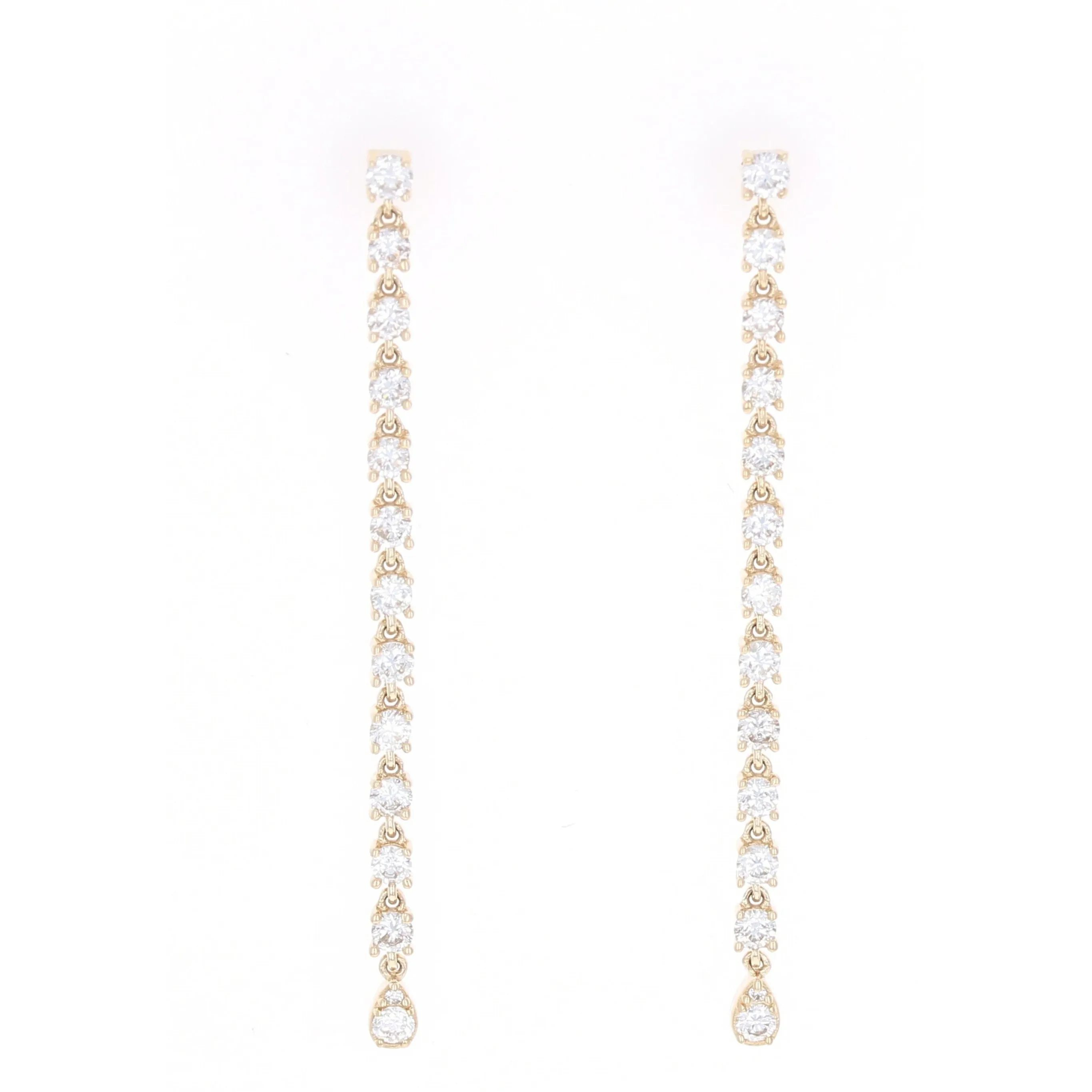 Elongated Diamond Drop Earrings