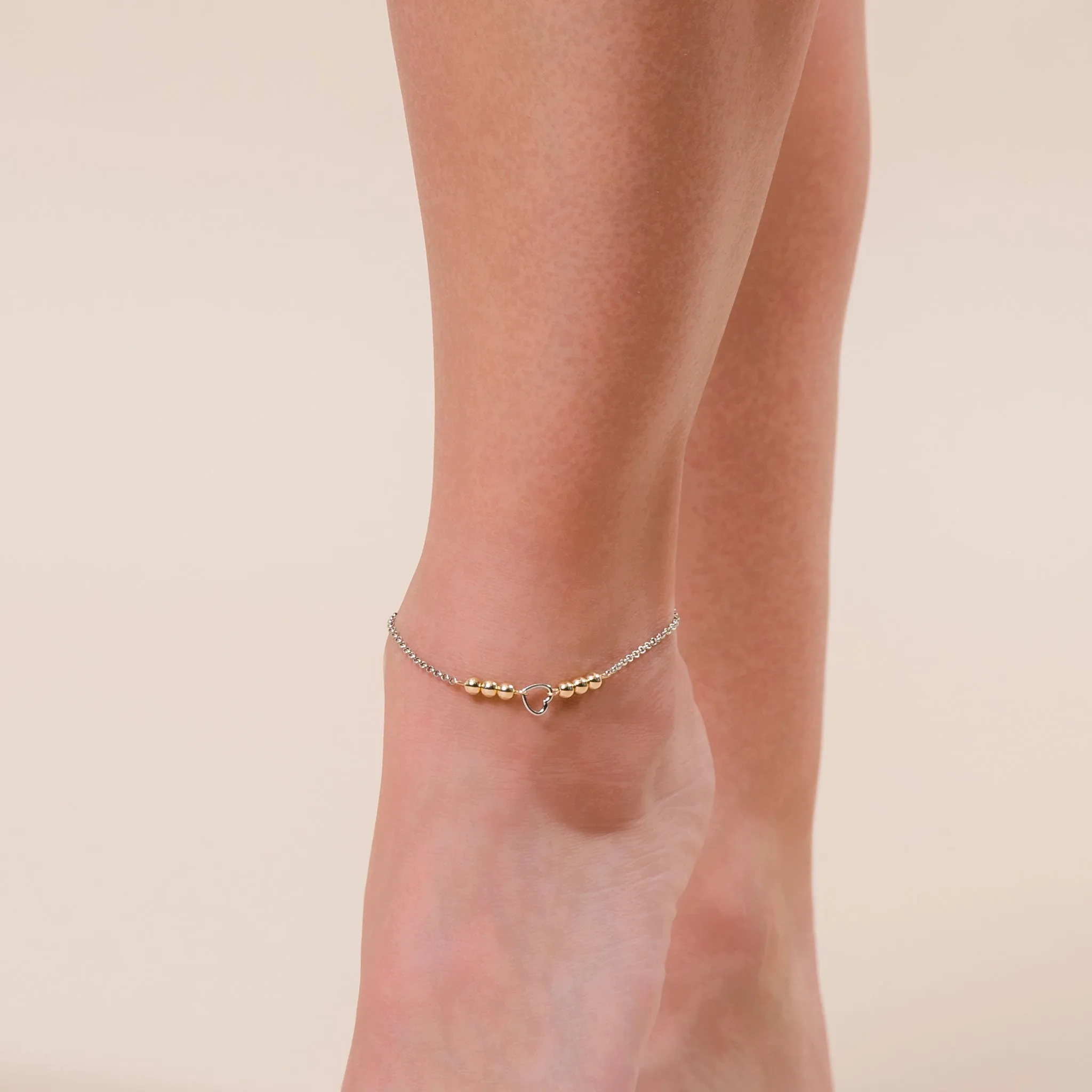 Elsie & Zoey Alexis Beaded Heart Anklet