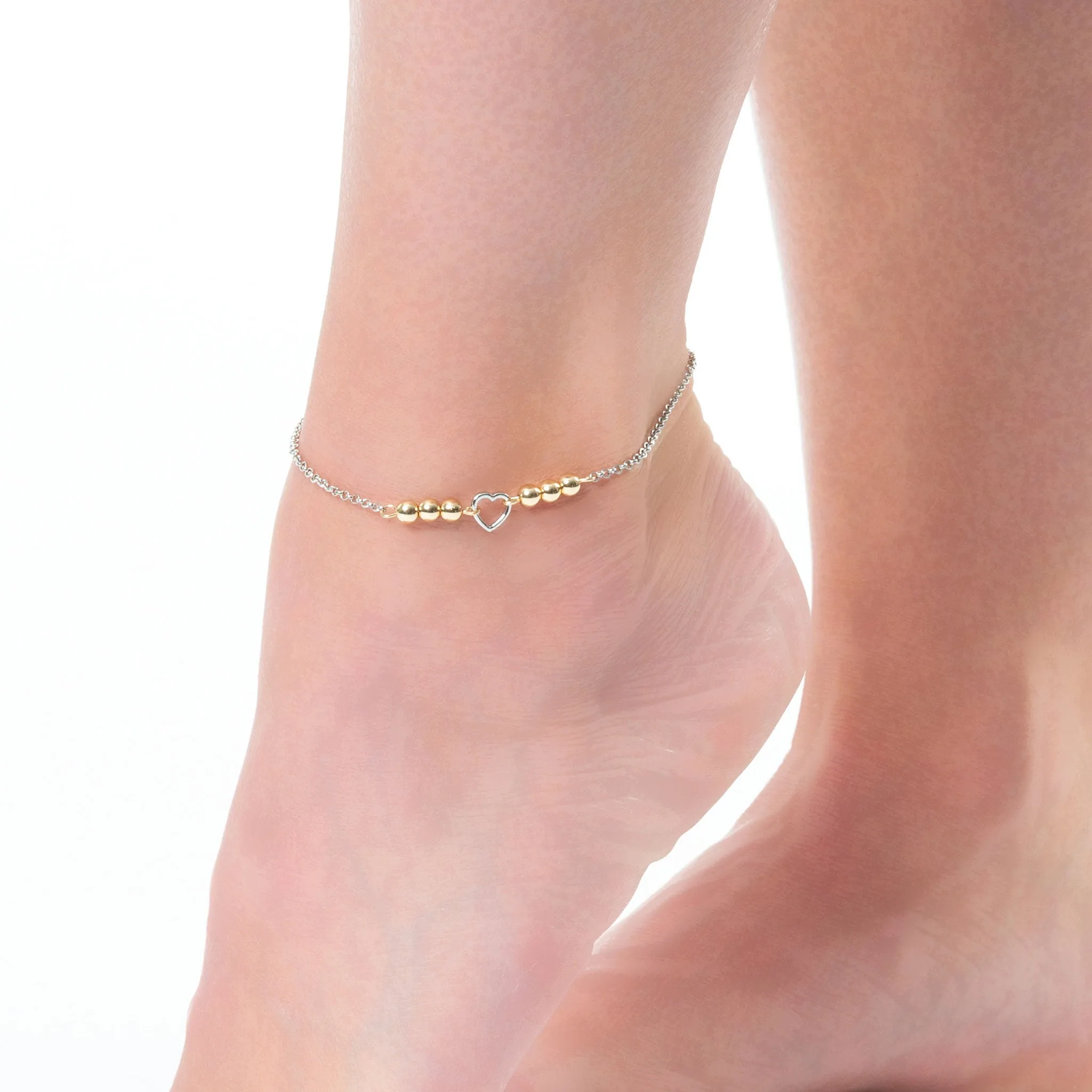 Elsie & Zoey Alexis Beaded Heart Anklet