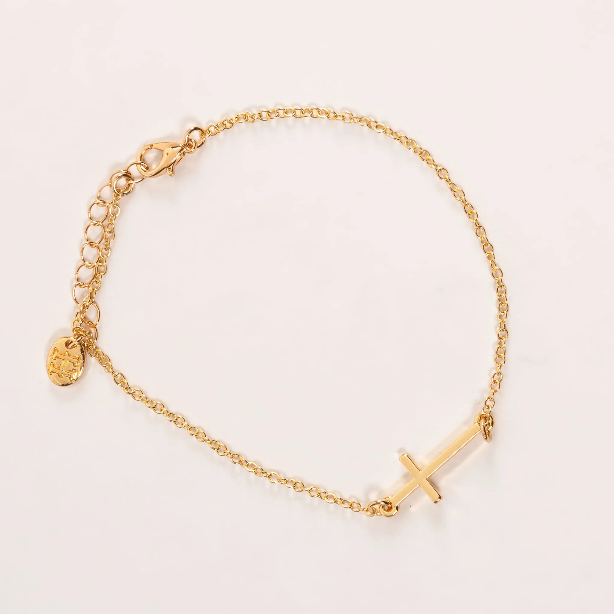 Elsie & Zoey Alexis Cross Charm Anklet