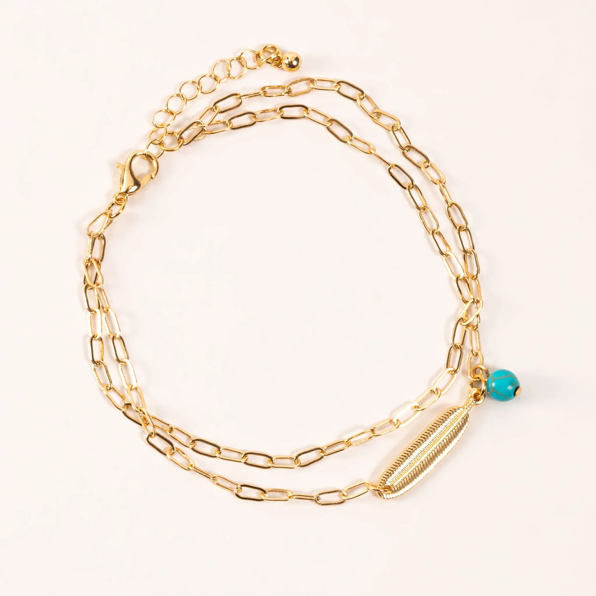 Elsie & Zoey Alexis Feather Charm Anklet