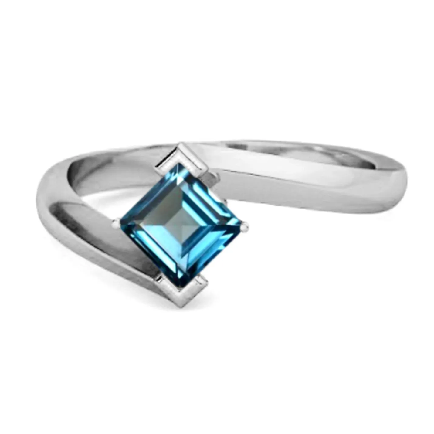 Embrace Ring 925 Sterling Silver 0.50 Ctw London Blue Topaz Women Ring