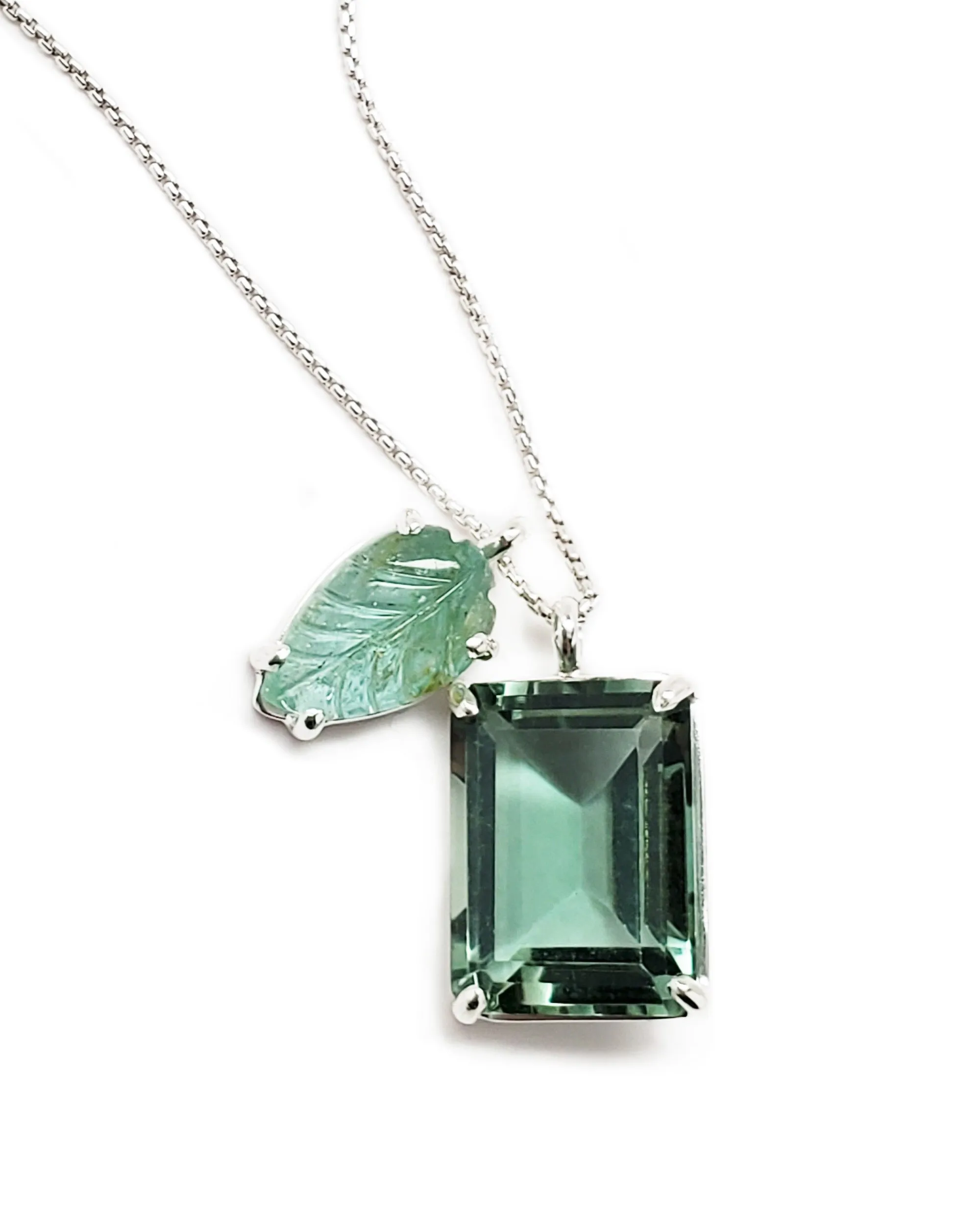Emerald 2 Charm Necklace