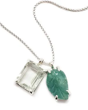 Emerald 2 Charm Necklace