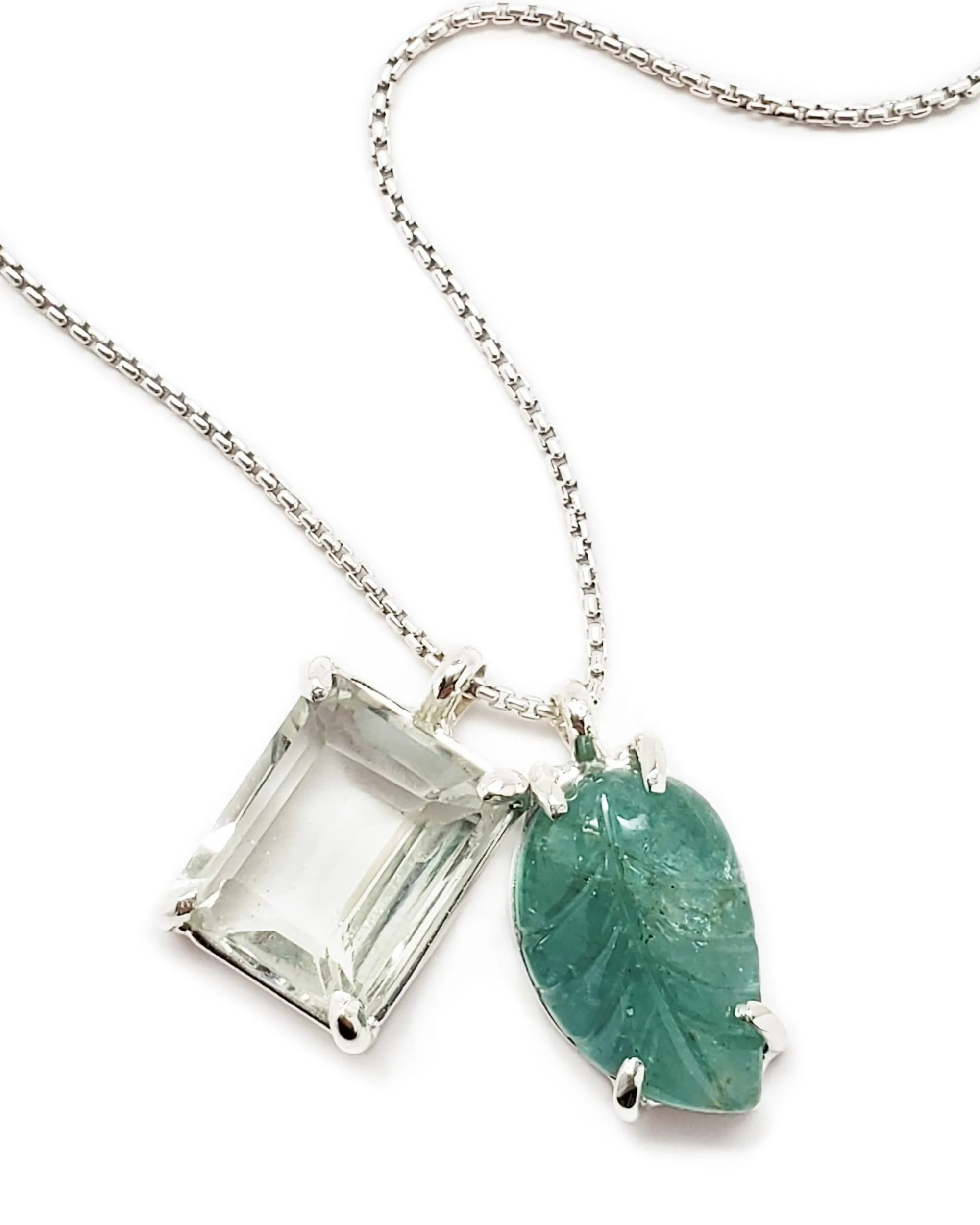 Emerald 2 Charm Necklace