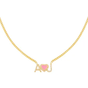 Enamel Heart Nameplate Choker