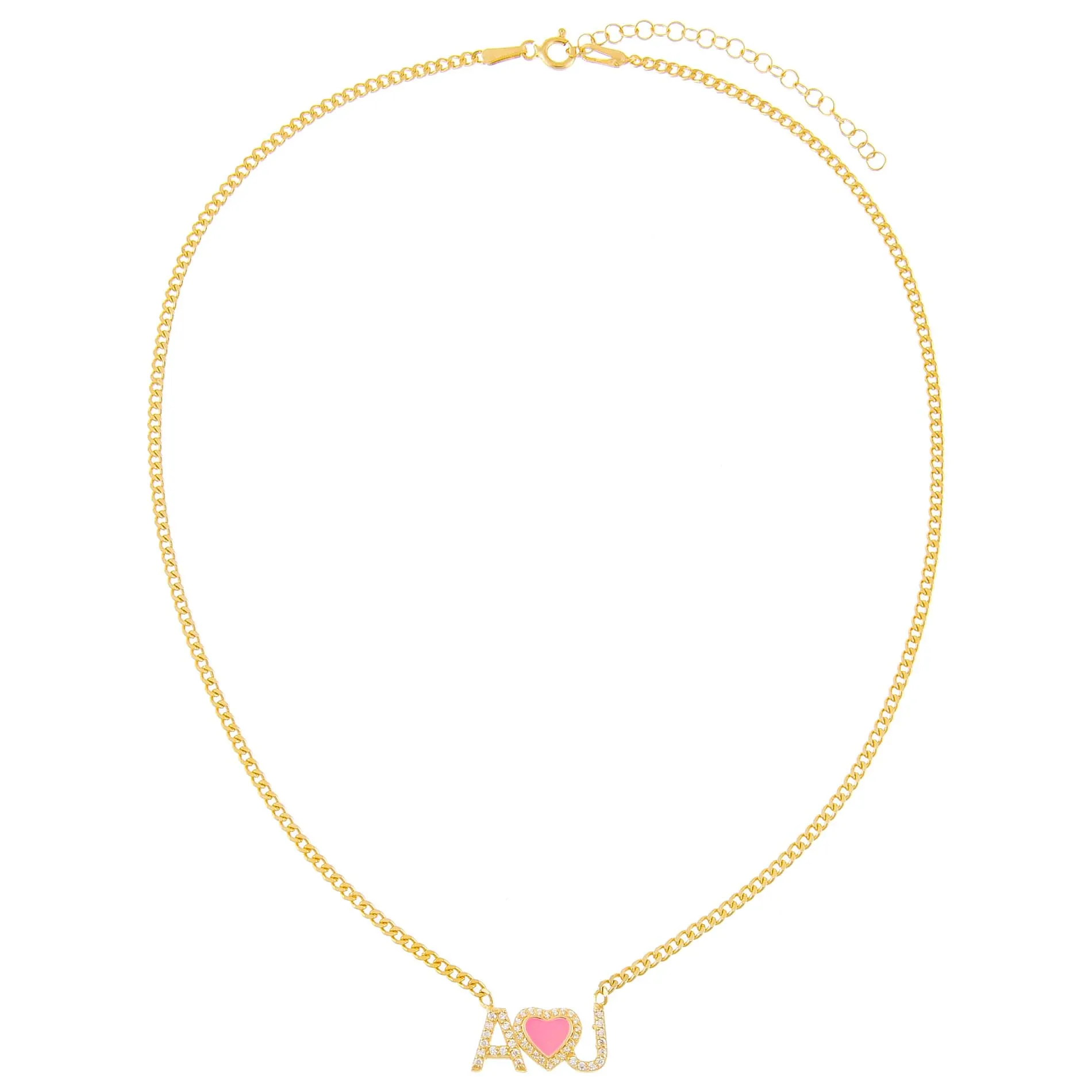 Enamel Heart Nameplate Choker