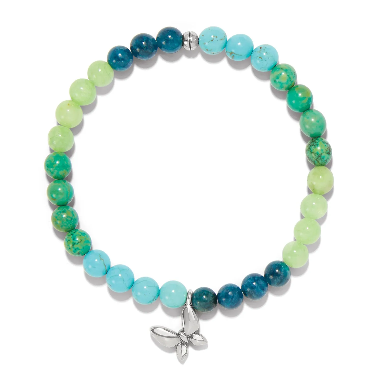 Enchanting Butterfly Stretch Bracelet/Silver/Green